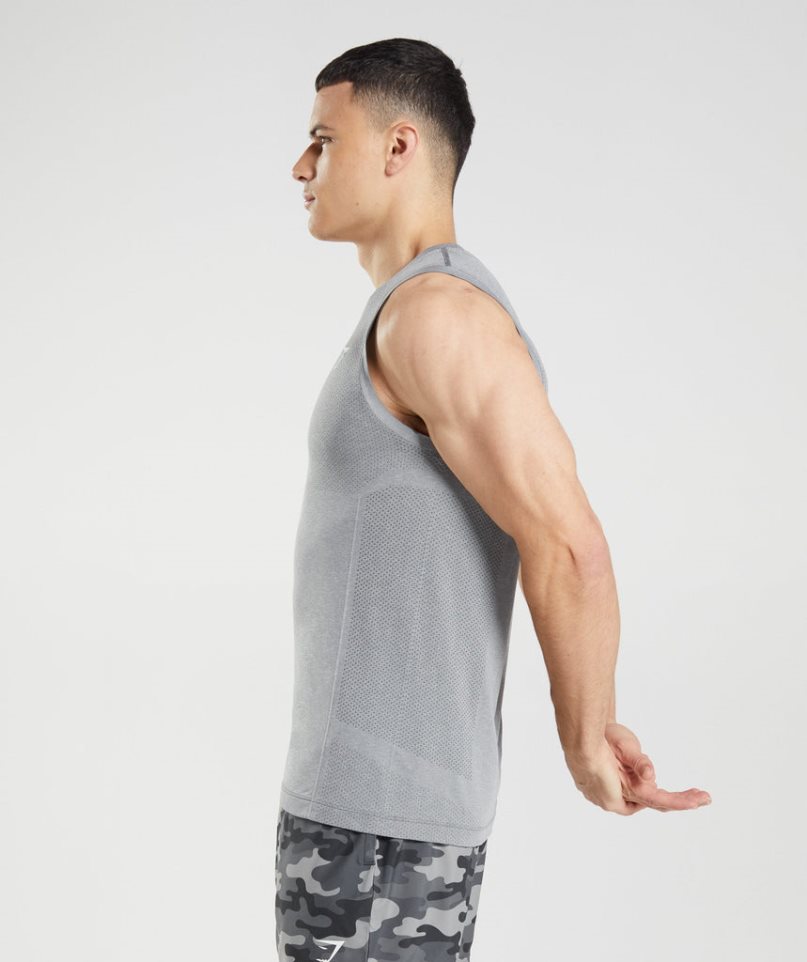 Men's Gymshark Vital Seamless Light Tanks Grey | CA A3D807